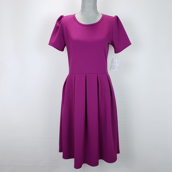 LuLaRoe Dresses & Skirts - LuLaRoe Amelia Dress- Fuchsia Purple Solid- XL